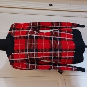 Charter Club Sweater Red Black Plaid Size L